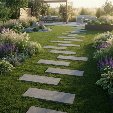 Устройство пошаговой садовой дорожки из тротуарных плит: технология, выбор плит и уход