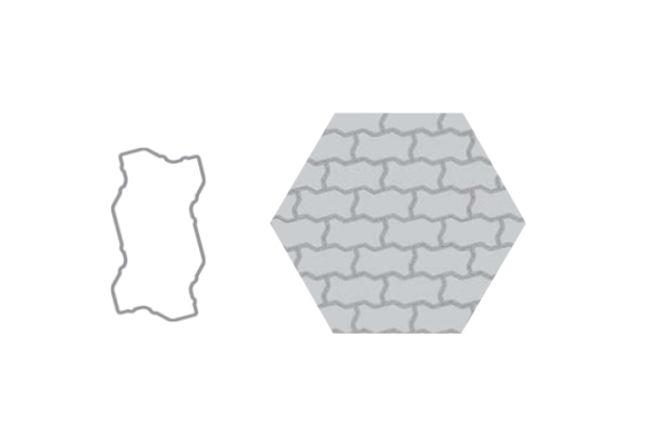 Б.2.Ф.6 Плитка тротуарная "Волна" 222х110х60 Стандарт серый