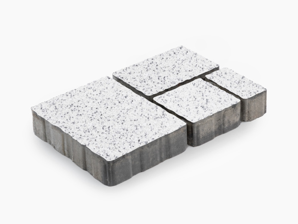 Б.1.РБ.6 Плитка тротуарная "Бавария" 60 мм Мрамор белый с черным