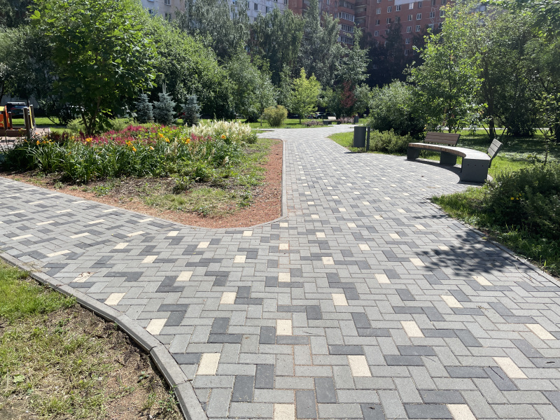 Б.1.П.6 Плитка тротуарная "Брусчатка" 200х100х60 Стандарт белый