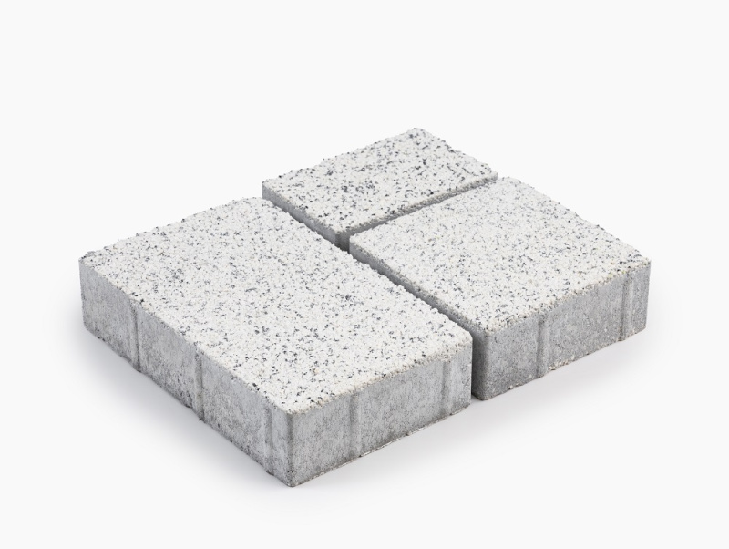 Б.1.Гм.6 Плитка тротуарная "Городской микс" 60 мм Мрамор Белый с черным