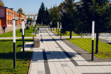 Б.2.П.6 Плита тротуарная "Прямоугольник" 600х300х60 Мрамор Белый с черным