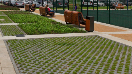 В.1.ГР.10 Газонная решетка "Меба" 600х400х100 Стандарт серый В.1.ГР.10 Газонная решетка "Меба" 600х400х100 Стандарт серый