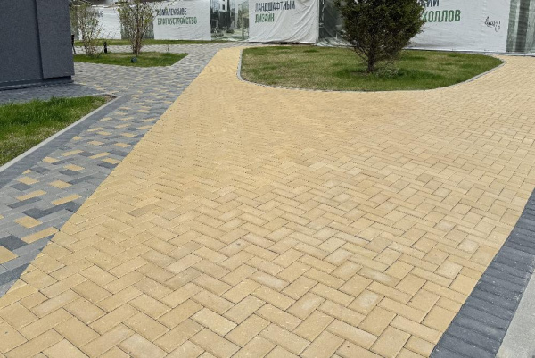 А.1.П.4 Плитка тротуарная "Брусчатка" 200х100х40 Стандарт желтый