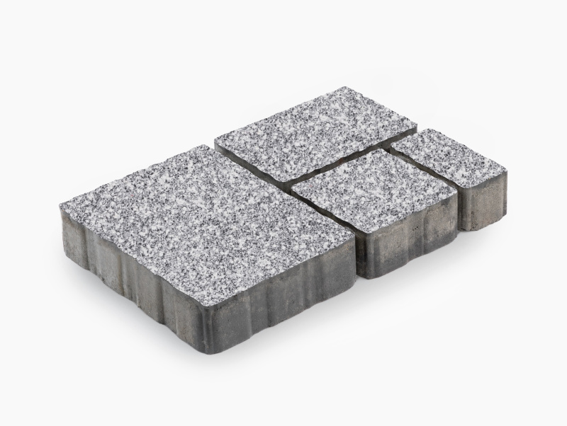 Б.1.РБ.6 Плитка тротуарная "Бавария" 60 мм Мрамор черный с белым