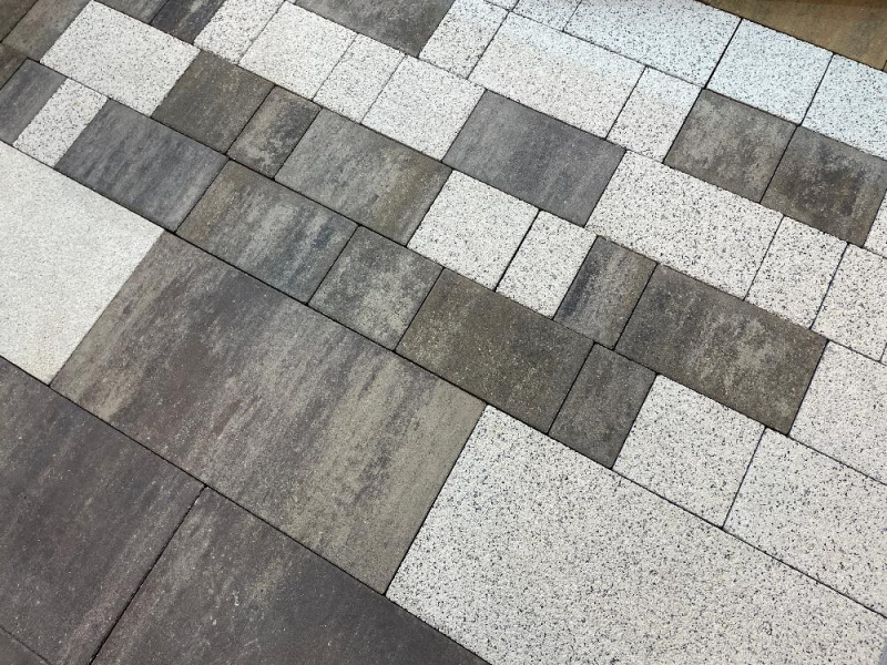 Б.1.Гм.6 Плитка тротуарная "Городской микс" 60 мм Мрамор Белый с черным