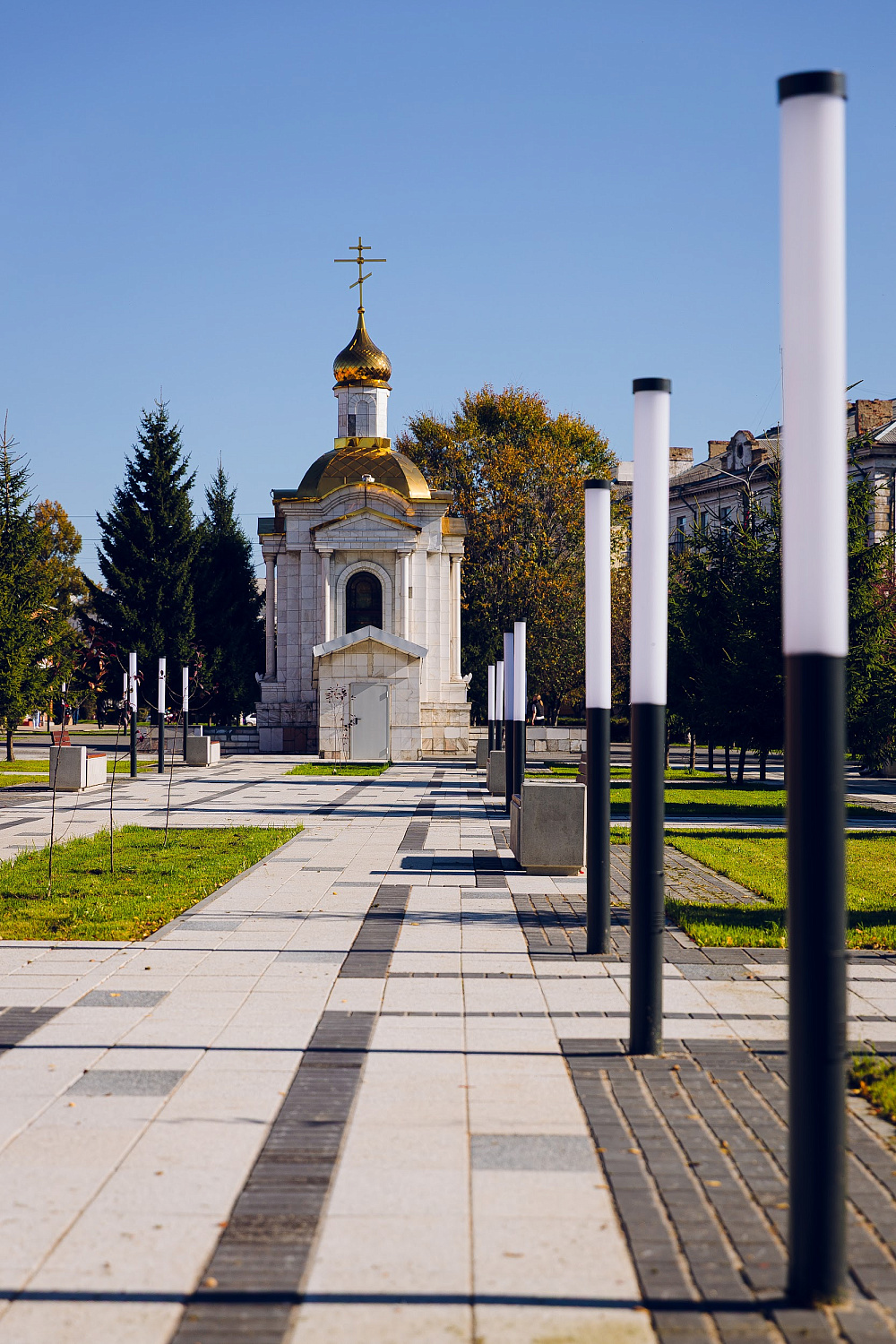 Сквер Памяти у часовни "Всех Скорбящих Радость", г. Ленинск-Кузнецкий