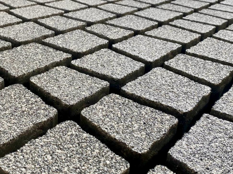 Б.1.ПИ.6 Плитка тротуарная "Антик" 60 мм Мрамор Черный с белым