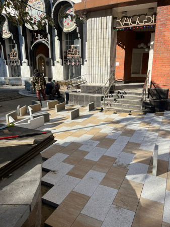 Б.2.П.6 Плита тротуарная "Прямоугольник" 600х300х60 Мрамор Белый с черным