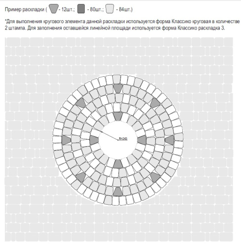 Б.1.Клк.6 Плитка тротуарная "Классико круговая" 60 мм Стандарт серый