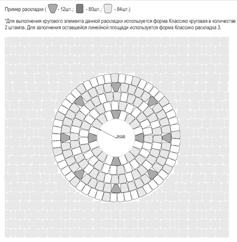 Б.1.Клк.6 Плитка тротуарная "Классико круговая" 60 мм Стандарт серый